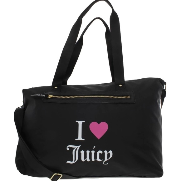 Juicy Couture Handbags - Juicy Couture Sport Yourself Printed Logo Convertible Overnighter Duffle Bag NWT